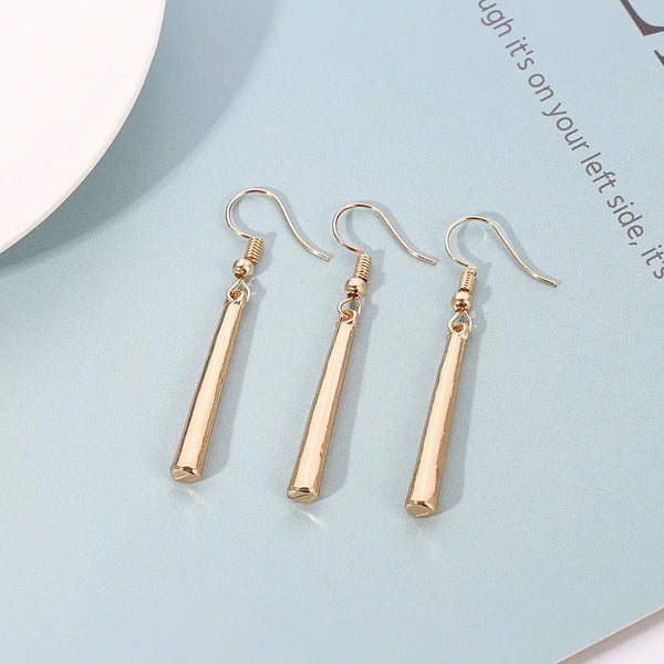 LOVCIA Elegant Geometric Long Drop Ear Clips