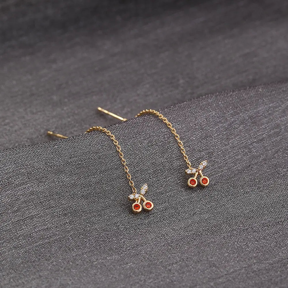 LOVCIA Elegant Contemporary Design Style Cherry Zircon Earrings for Women LOVCIA