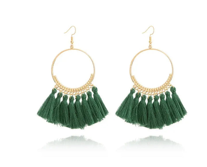 LOVCIA Elegant Geometric Hand-Woven Dangle Earrings for Special Occasions