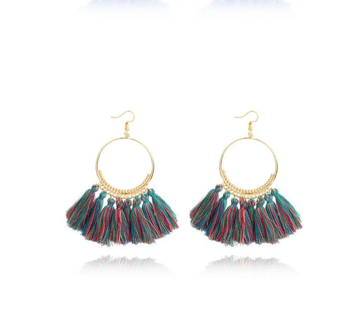 LOVCIA Elegant Geometric Hand-Woven Dangle Earrings for Special Occasions LOVCIA