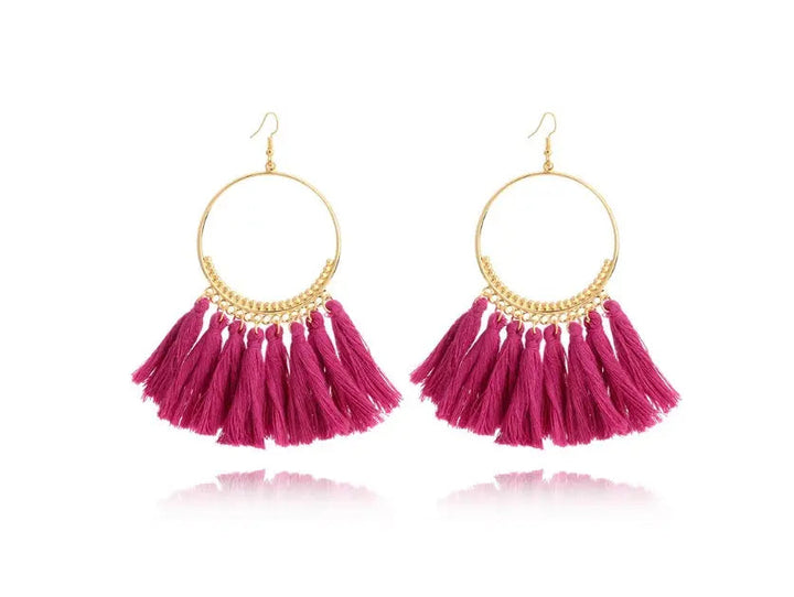 LOVCIA Elegant Geometric Hand-Woven Dangle Earrings for Special Occasions