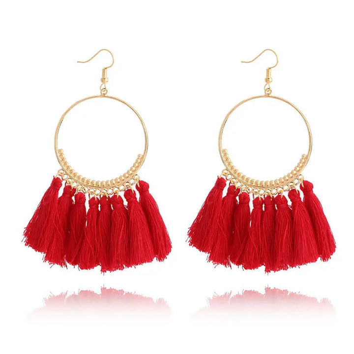 LOVCIA Elegant Geometric Hand-Woven Dangle Earrings for Special Occasions