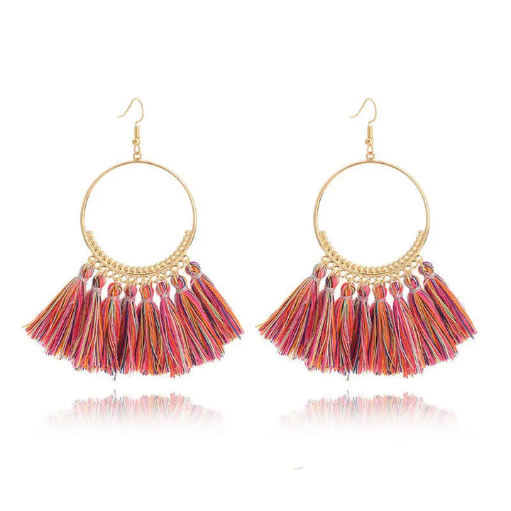 LOVCIA Elegant Geometric Hand-Woven Dangle Earrings for Special Occasions