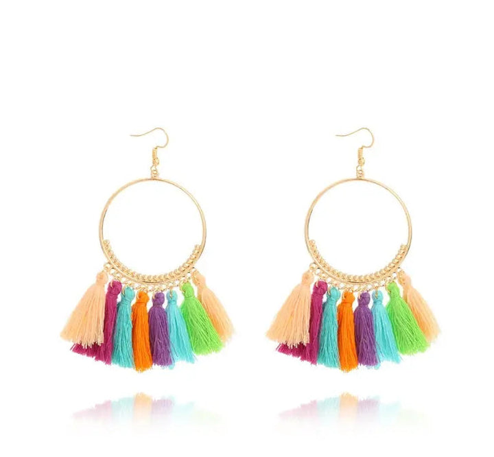 LOVCIA Elegant Geometric Hand-Woven Dangle Earrings for Special Occasions