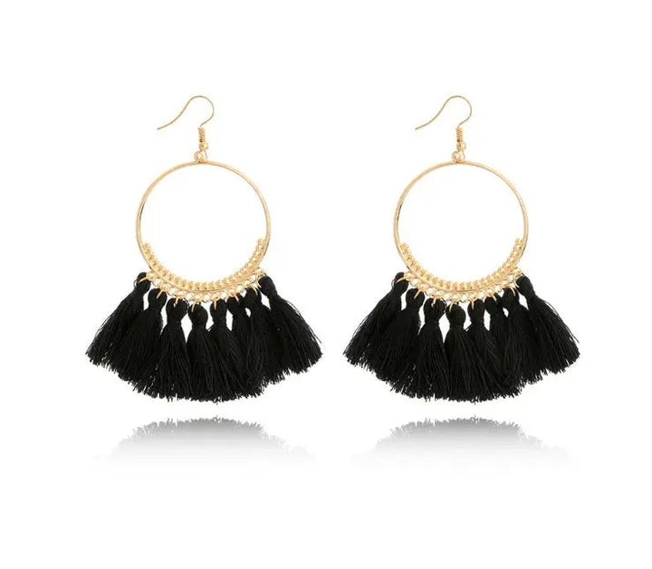 LOVCIA Elegant Geometric Hand-Woven Dangle Earrings for Special Occasions