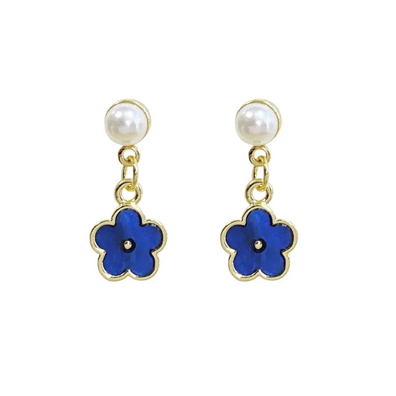 LOVCIA Elegant Klein Blue Small Flower Stud Earrings for Women LOVCIA