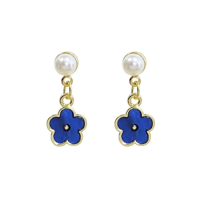 LOVCIA Elegant Klein Blue Small Flower Stud Earrings for Women LOVCIA