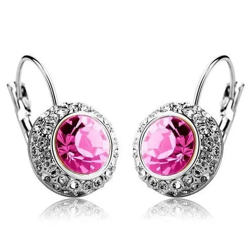 LOVCIA Elegant Semicircular Crystal Earrings - Moon River Collection