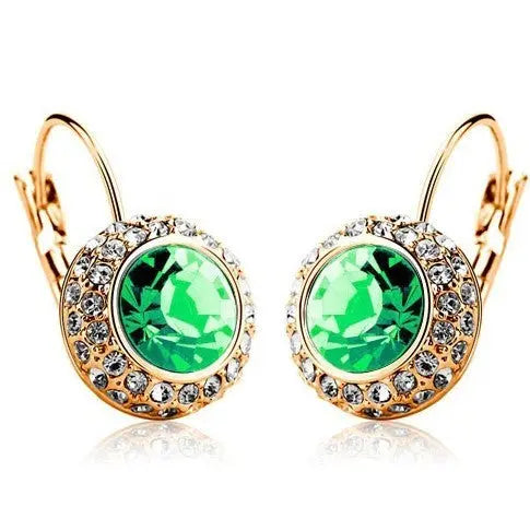 LOVCIA Elegant Semicircular Crystal Earrings - Moon River Collection