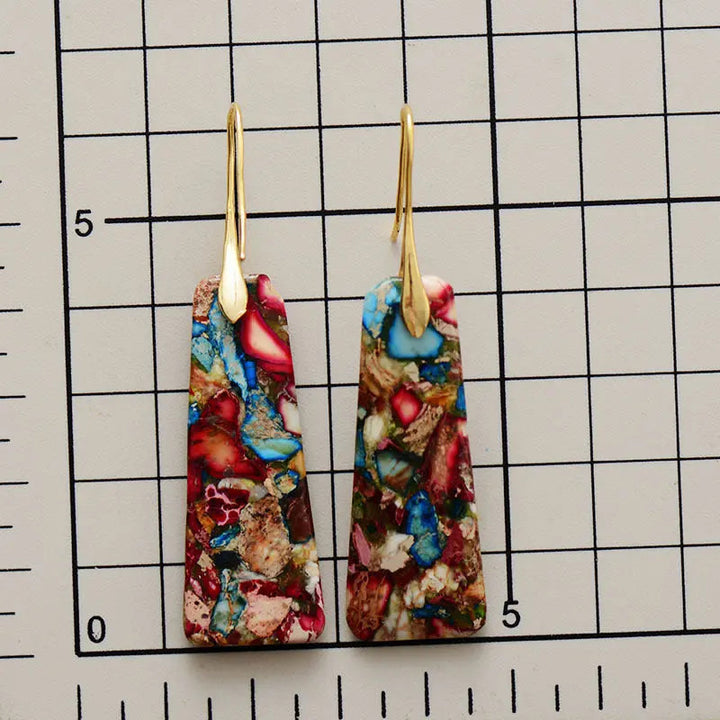 LOVCIA Boho Chic Geometric Flower Pendant Earrings