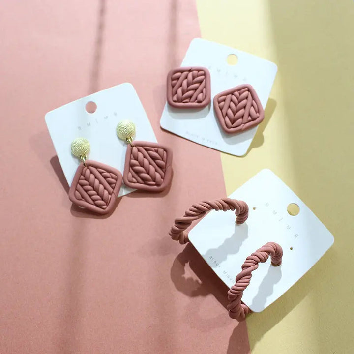 LOVCIA Vintage-Inspired Soft Ceramic Earrings for Women