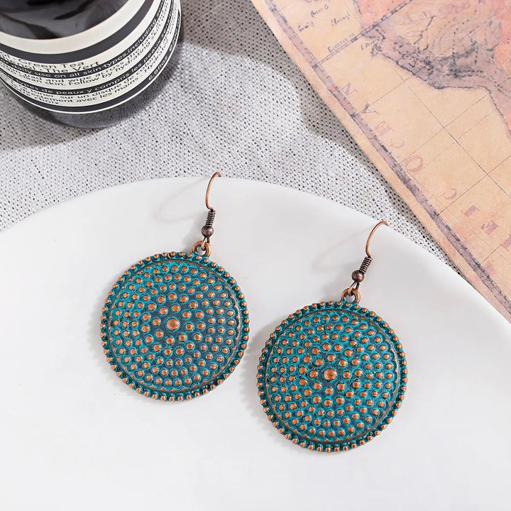 LOVCIA Vintage Bronze Alloy Earrings with National Style Design