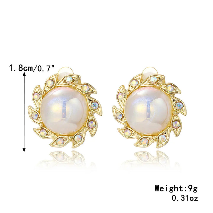 LOVCIA Elegant Women's Baroque Pearl Ear Clip Earrings