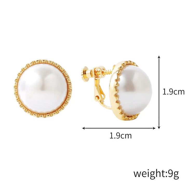 LOVCIA Elegant Women's Baroque Pearl Ear Clip Earrings