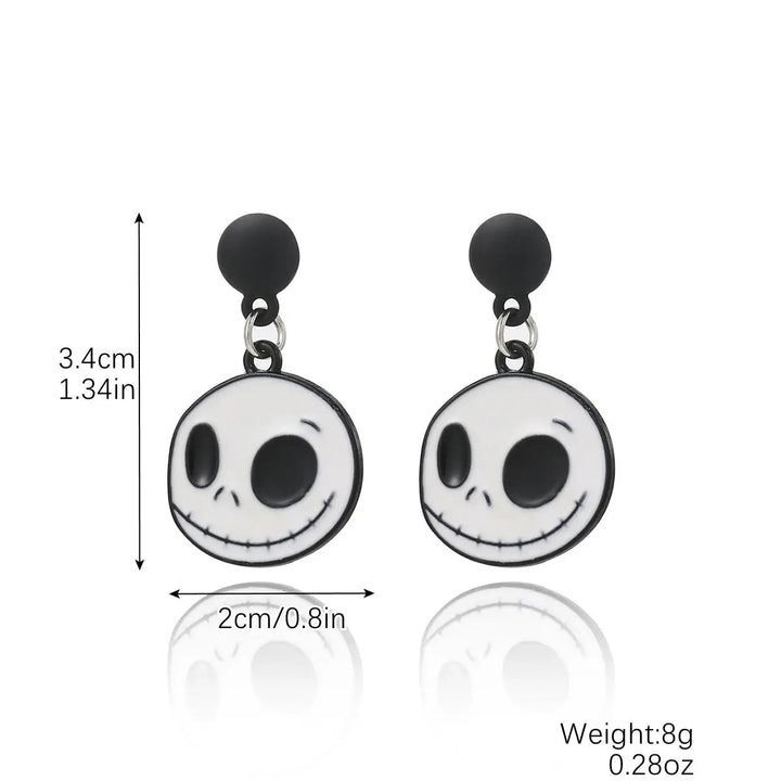 LOVCIA Spooky Pumpkin and Skull Bat Earrings Set for Halloween LOVCIA