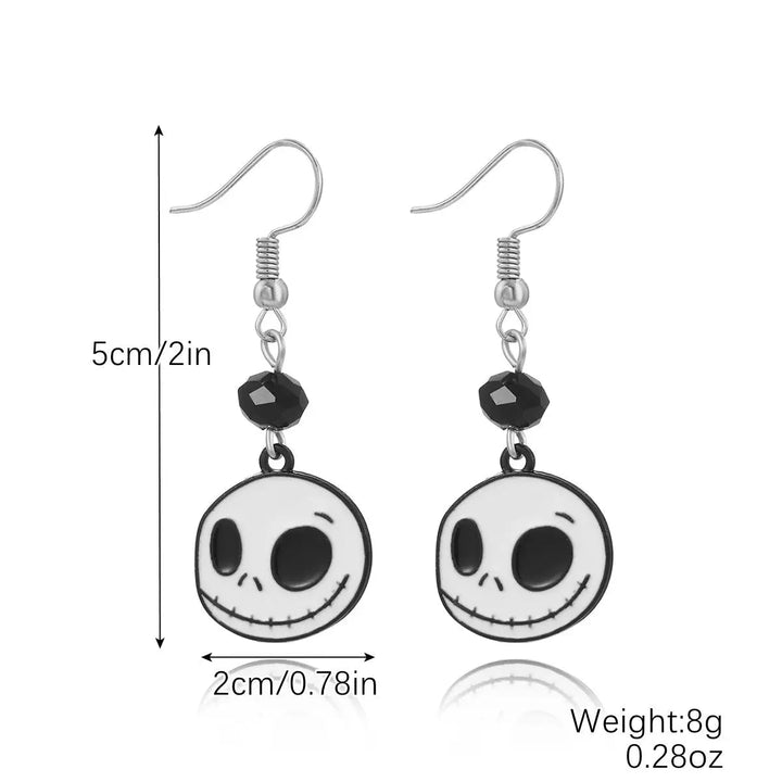 LOVCIA Spooky Pumpkin and Skull Bat Earrings Set for Halloween