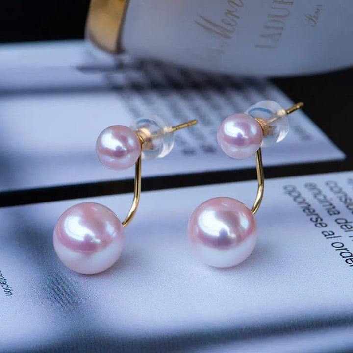 LOVCIA Elegant Women's Natural Seawater Pearl Earrings for Modern Style