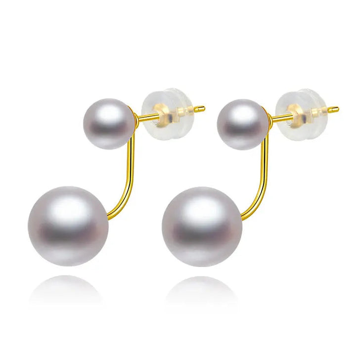 LOVCIA Elegant Women's Natural Seawater Pearl Earrings for Modern Style