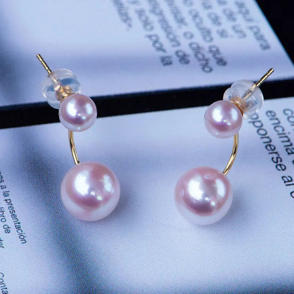 LOVCIA Elegant Women's Natural Seawater Pearl Earrings for Modern Style