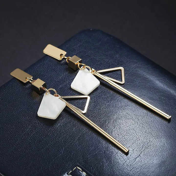 LOVCIA Elegant Geometric Long Earrings for Women - Fashionable Alloy Jewelry LOVCIA