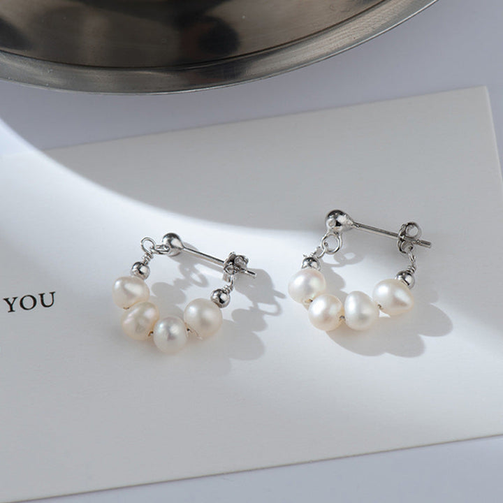 LOVCIA Elegant Women's Natural Pearl Earrings in S925 Sterling Silver