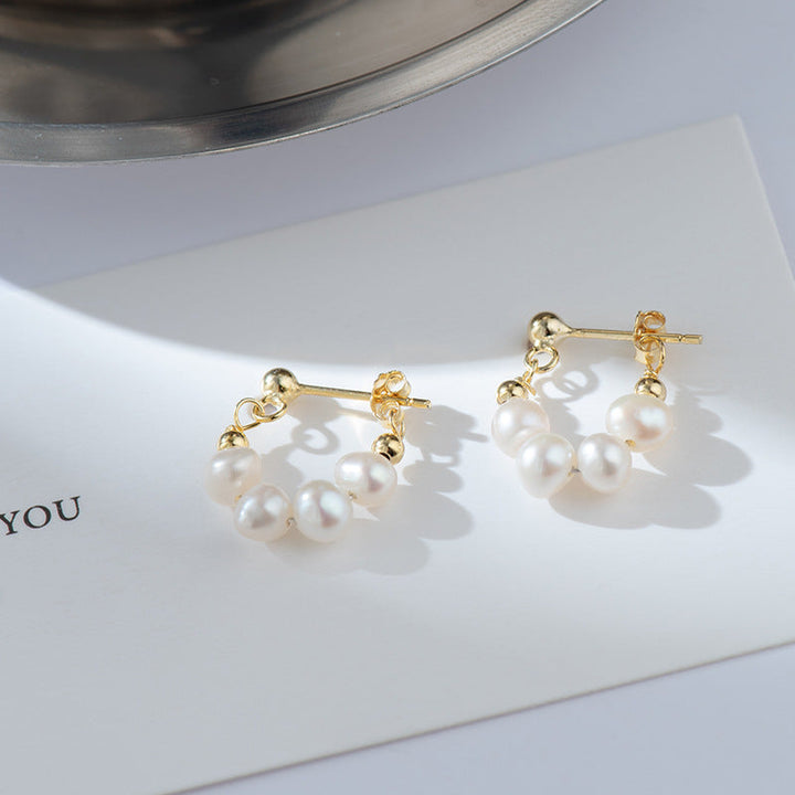 LOVCIA Elegant Women's Natural Pearl Earrings in S925 Sterling Silver LOVCIA