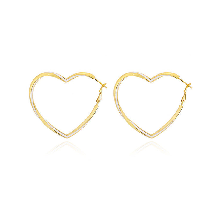 LOVCIA Elegant Women's Sterling Silver Hollow Heart Stud Earrings LOVCIA