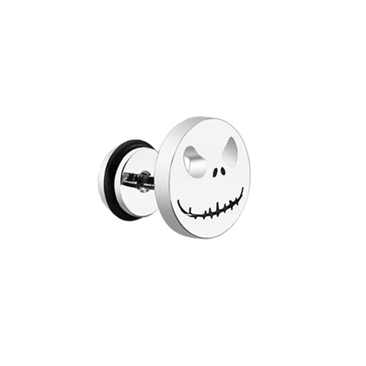 LOVCIA Titanium Steel Skull Design Stud Earrings for Men and Women