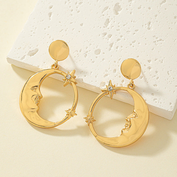 LOVCIA Elegant Moon Star Fashion Earrings for Women LOVCIA