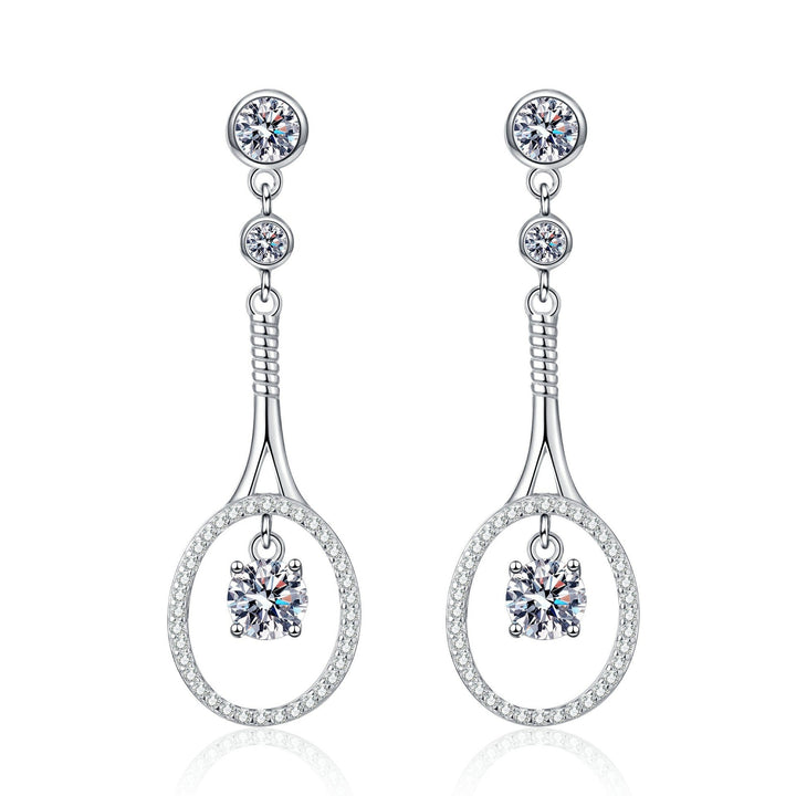 LOVCIA Sterling Silver Moissanite Zircon Tennis Drop Earrings for Women