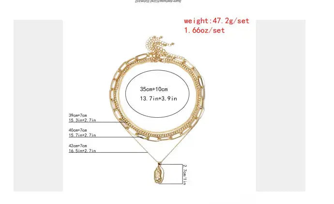 Exquisite Multi-layer Letter Pendant Necklace Set for Women LOVCIA