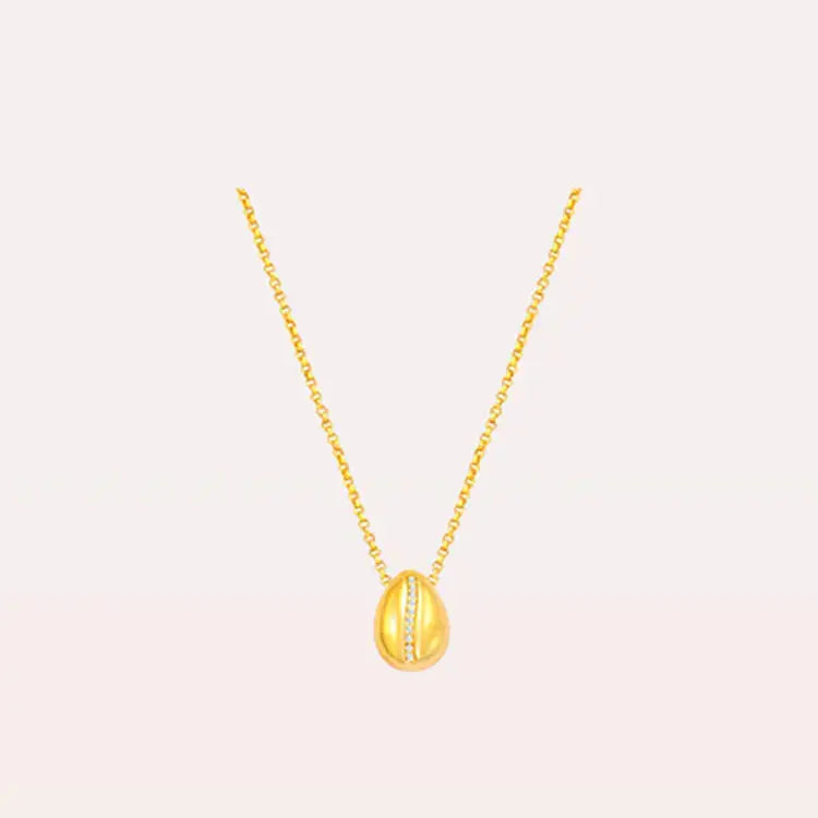 LOVCIA Coffee Bean Collar Chain Pendant S925 Necklace