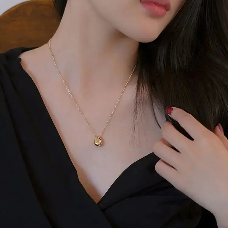 LOVCIA Coffee Bean Collar Chain Pendant S925 Necklace