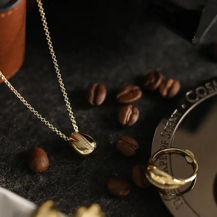 Coffee Bean Collar Chain Pendant S925 Necklace LOVCIA