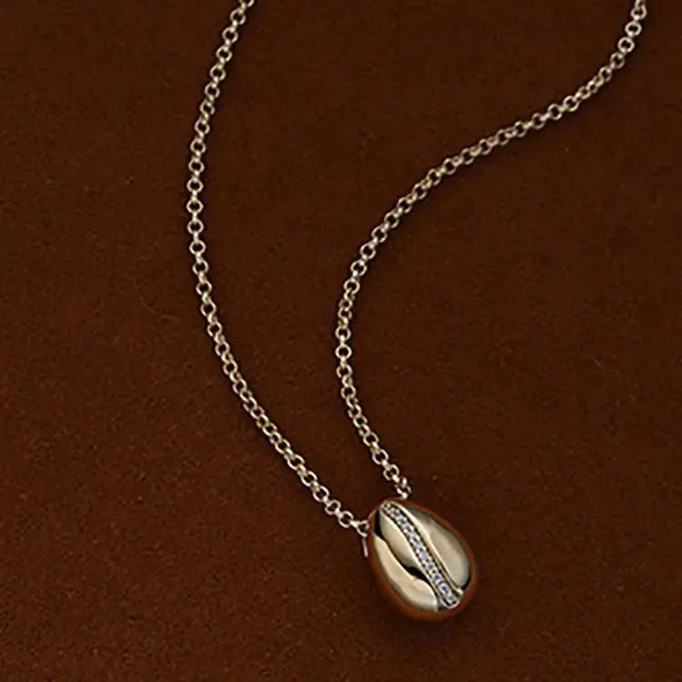 LOVCIA Coffee Bean Collar Chain Pendant S925 Necklace