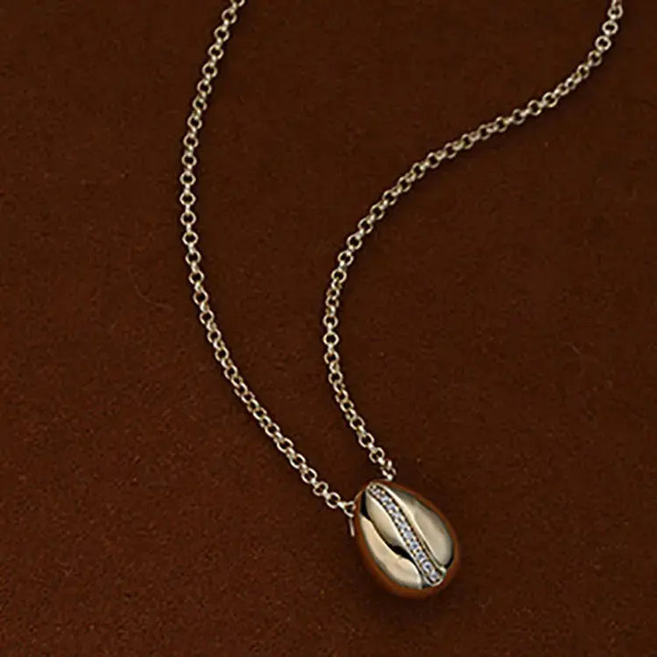 Coffee Bean Collar Chain Pendant S925 Necklace LOVCIA