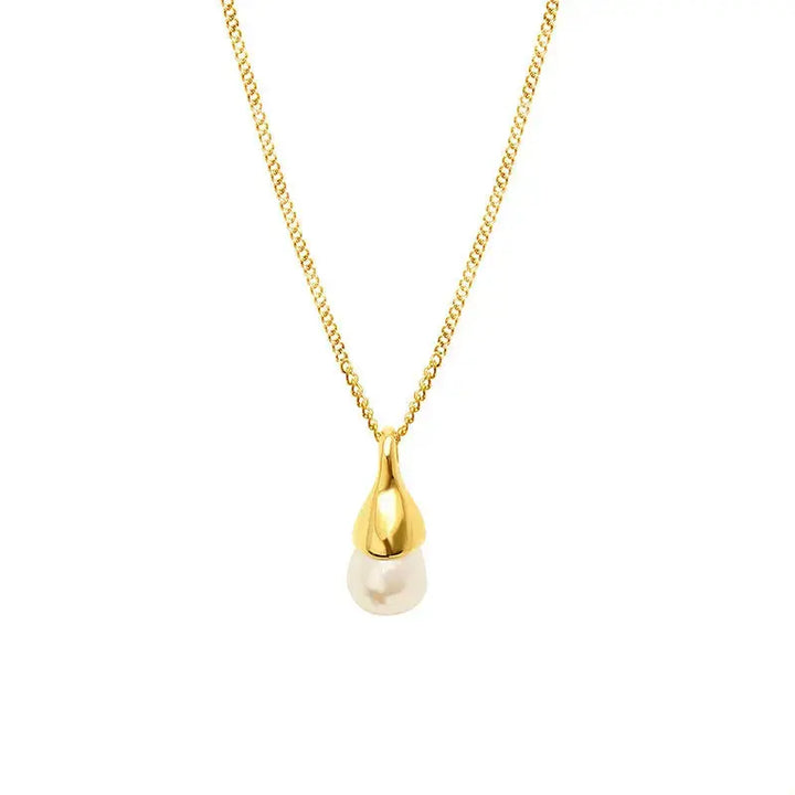 Women's Fashion Special-shaped Design Water Drop Imitation Baroque Pearl Necklace LOVCIA