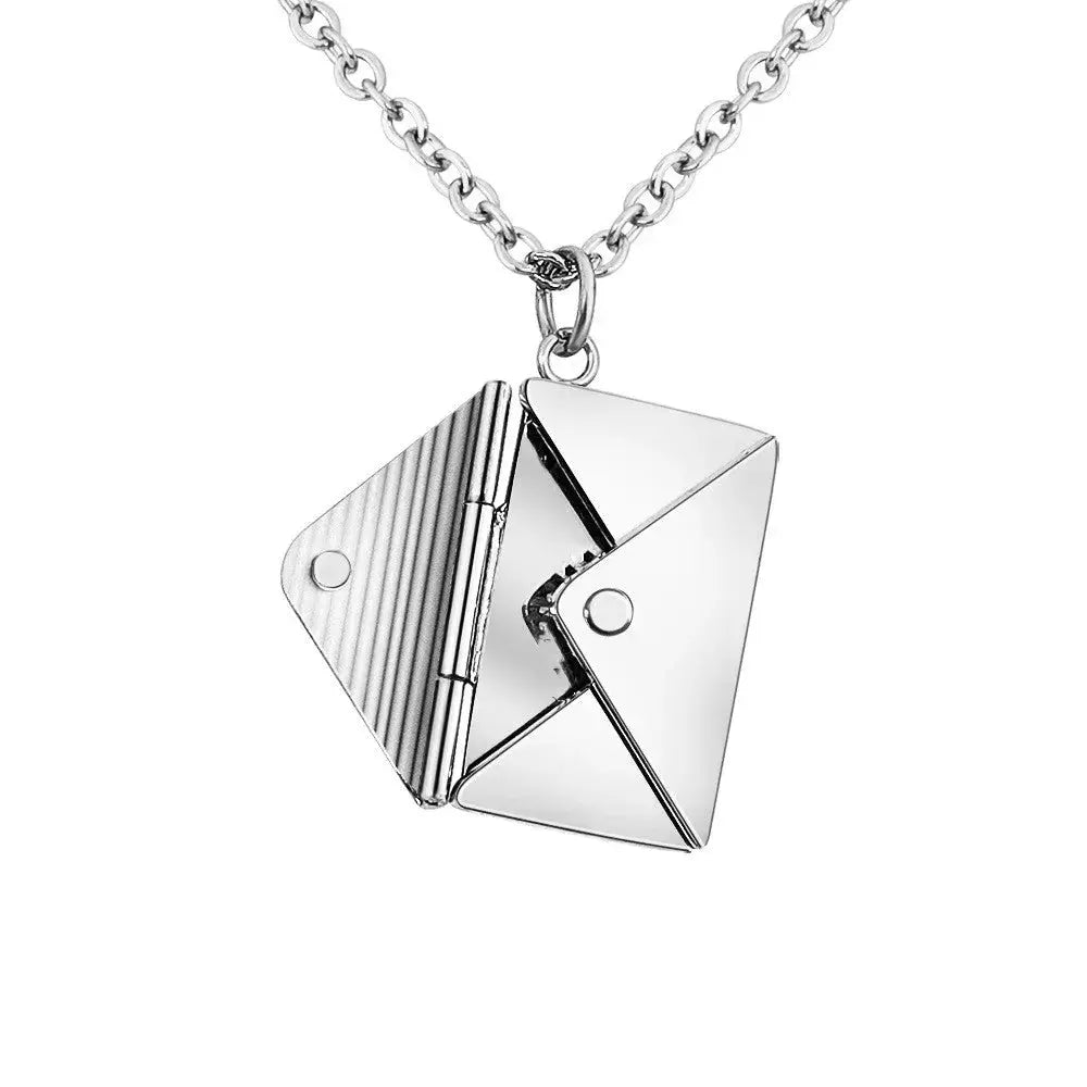 LOVCIA Fashion Jewelry Envelop Necklace Women Lover Letter Pendant Best Gifts For Girlfriend