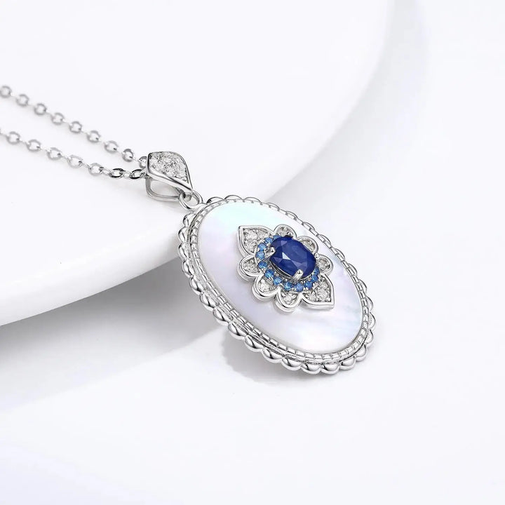 Sapphire Diamond Pendant 925 Sterling Silver Party Wedding Pendants Chain Necklace For Women Charm Jewelry LOVCIA