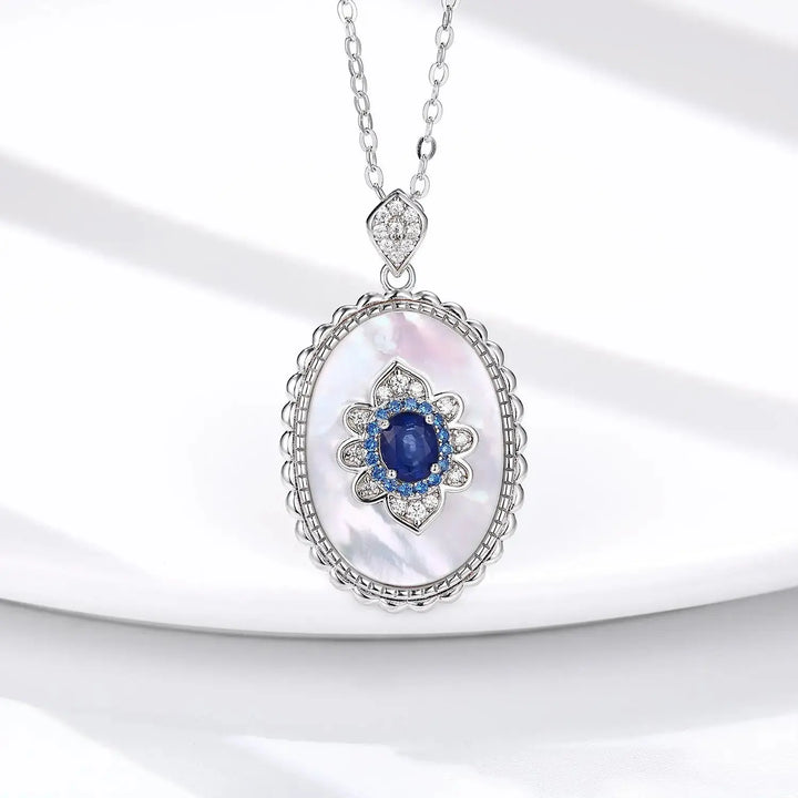 Sapphire Diamond Pendant 925 Sterling Silver Party Wedding Pendants Chain Necklace For Women Charm Jewelry LOVCIA