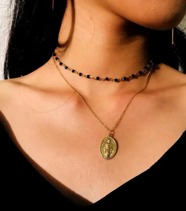 Alloy Virgin Mary Pendant Necklace LOVCIA