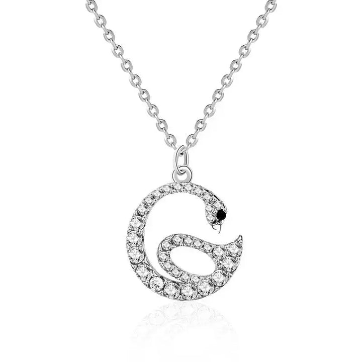 Beautiful CZ Swan 925 Sterling Silver Necklace LOVCIA