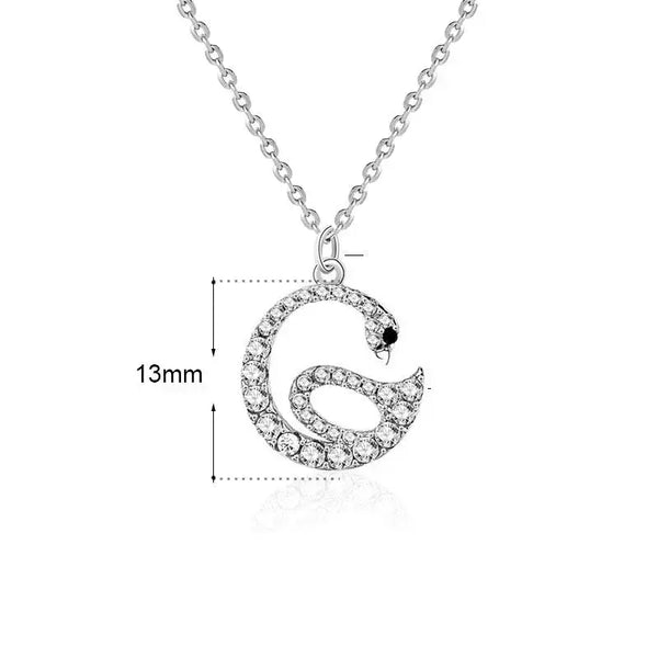 Beautiful CZ Swan 925 Sterling Silver Necklace LOVCIA