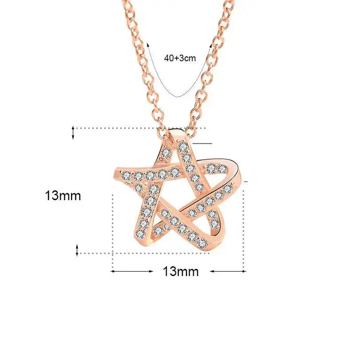 Office CZ Hollow Star 925 Sterling Silver Necklace LOVCIA