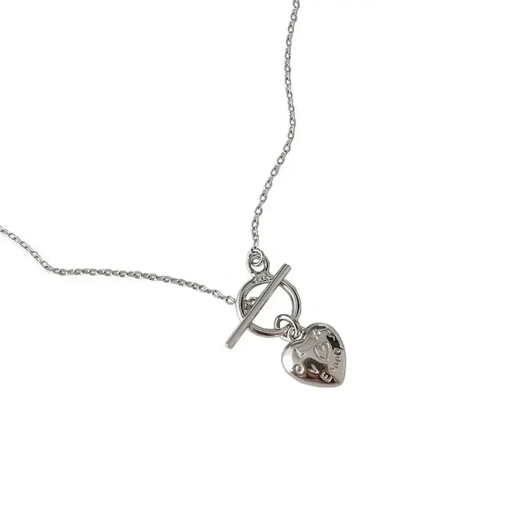 Lady Love Letters Heart 925 Sterling Silver Necklace LOVCIA