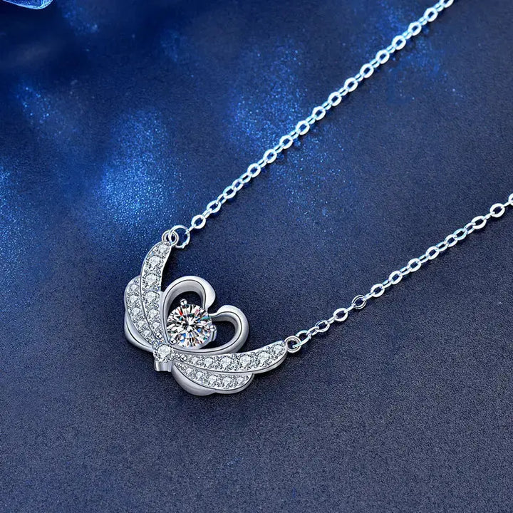 LOVCIA New Moissanite CZ Swan 925 Sterling Silver Necklace