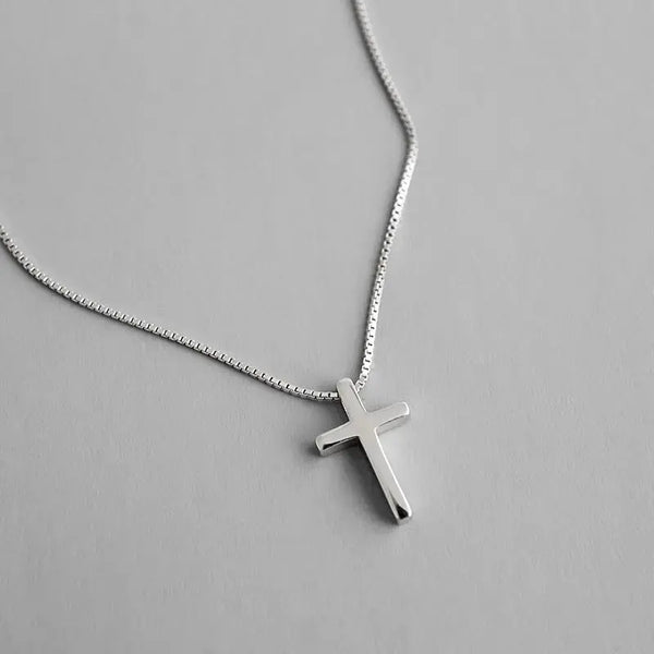 Classic Cross Casual 925 Sterling Silver Necklace LOVCIA