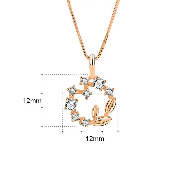 Women CZ Garland 925 Sterling Silver Necklace LOVCIA