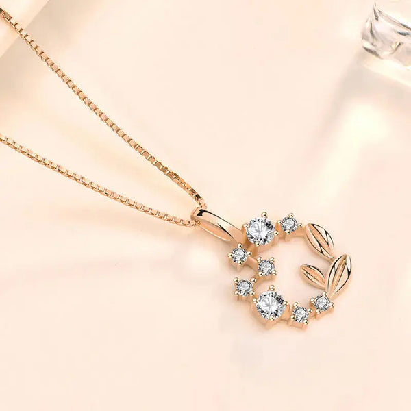 Women CZ Garland 925 Sterling Silver Necklace LOVCIA