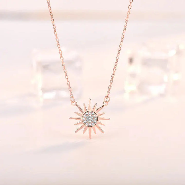 Party CZ Sun Shines  925 Sterling Silver Necklace LOVCIA